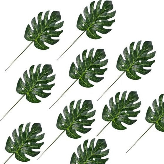 Artificial Gold Green Turtle Leaf Scattered Tail Leaf Fake Silk Plant For Wedding Birthday Party Home Decor Palm Leaves-Dollar Bargains Online Shopping Australia