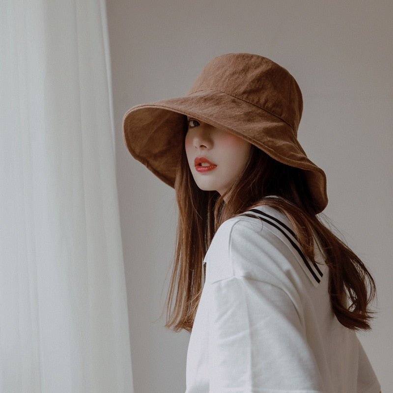 Bucket Hat Women Outdoor Summer Sun Hats Foldable Wide Brim Bucket Hats Large Sun Hats Black Beige Khaki Coffee 2020 Fashion New-Dollar Bargains Online Shopping Australia