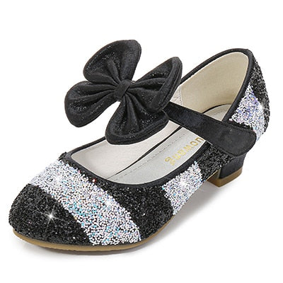 Girls Leather Shoes Princess Shoes Children Shoes round-Toe Soft-Sole Big girls High Heel Princess Crystal Shoes Single Shoes-Dollar Bargains Online Shopping Australia