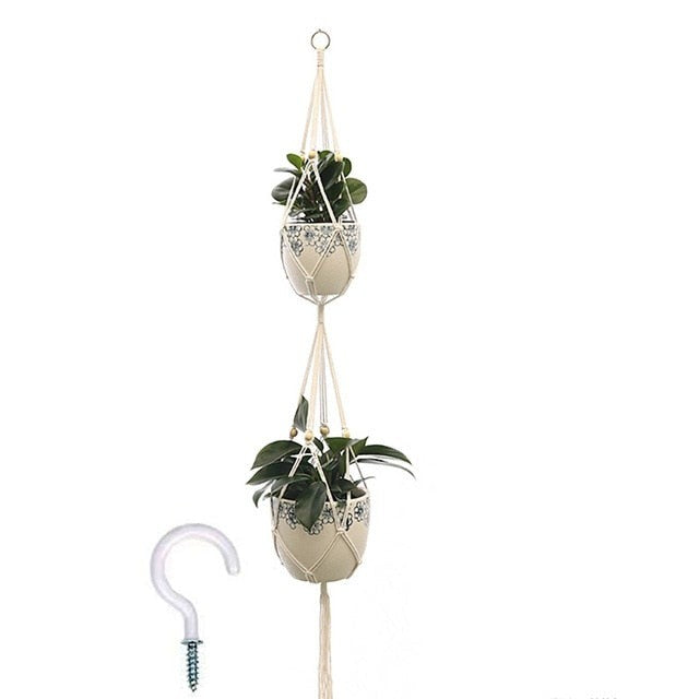 Hanging Planter Flowerpot Plant Holder Macrame Plant Hanger Wall Plant Holder hanging Basket Flower Basket balcony decorations-Dollar Bargains Online Shopping Australia