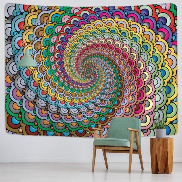 Psychedelic Indian Mandala Tapestry Wall Hanging Beach Mat Bohemian Hippie Carpet TAPIZ Witchcraft Home Decor-Dollar Bargains Online Shopping Australia