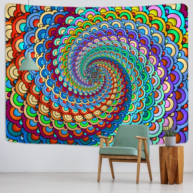 Psychedelic Indian Mandala Tapestry Wall Hanging Beach Mat Bohemian Hippie Carpet TAPIZ Witchcraft Home Decor-Dollar Bargains Online Shopping Australia