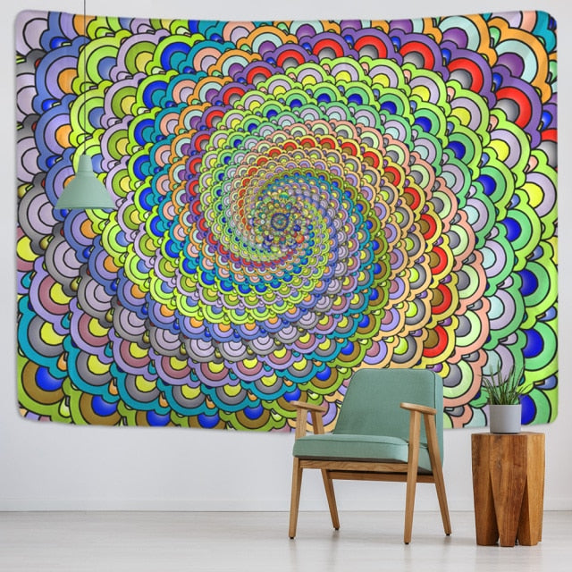 Psychedelic Indian Mandala Tapestry Wall Hanging Beach Mat Bohemian Hippie Carpet TAPIZ Witchcraft Home Decor-Dollar Bargains Online Shopping Australia