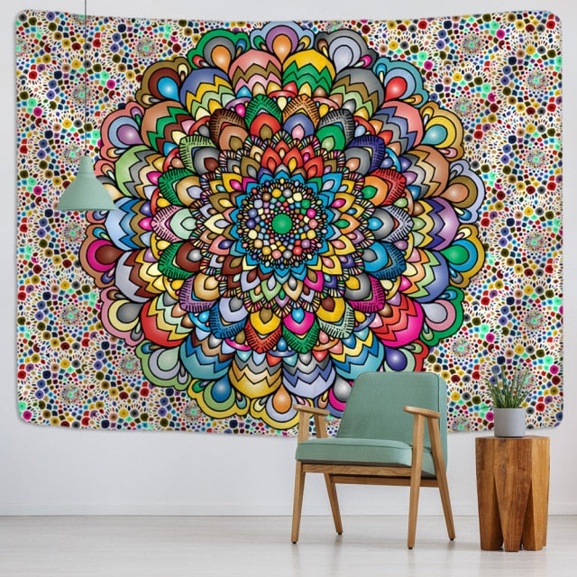 Psychedelic Indian Mandala Tapestry Wall Hanging Beach Mat Bohemian Hippie Carpet TAPIZ Witchcraft Home Decor-Dollar Bargains Online Shopping Australia