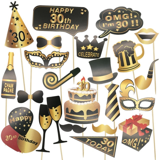 Birthday Photo Booth Props Adult Birthday Party Photobooth Props Birthday Decoration-Dollar Bargains Online Shopping Australia