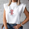 Women's Blouse Thin Abstract Art Rose Face Print O-Neck Short Sleeve White Female Casual Shirt Slim Summer Office Lady Tops-Dollar Bargains Online Shopping Australia