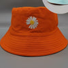 Double-side Unisex Harajuku Bucket Hat Fishing Outdoor Cap women Bucket fishing Hats Sunscreen Daisy embroidery fisherman hat-Dollar Bargains Online Shopping Australia