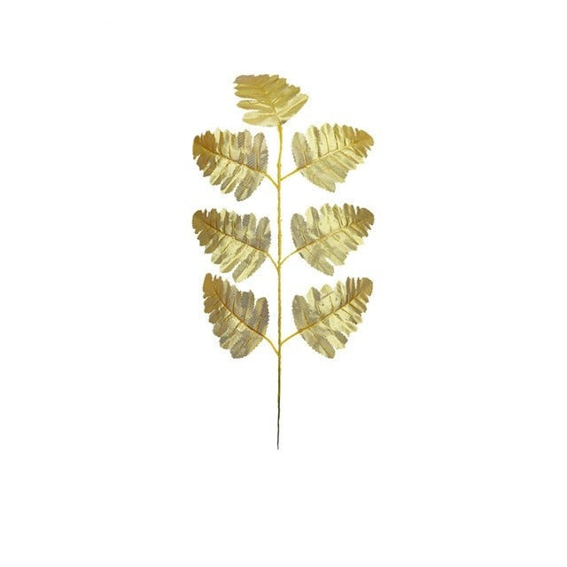 Artificial Gold Green Turtle Leaf Scattered Tail Leaf Fake Silk Plant For Wedding Birthday Party Home Decor Palm Leaves-Dollar Bargains Online Shopping Australia