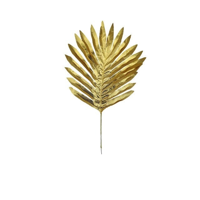 Artificial Gold Green Turtle Leaf Scattered Tail Leaf Fake Silk Plant For Wedding Birthday Party Home Decor Palm Leaves-Dollar Bargains Online Shopping Australia