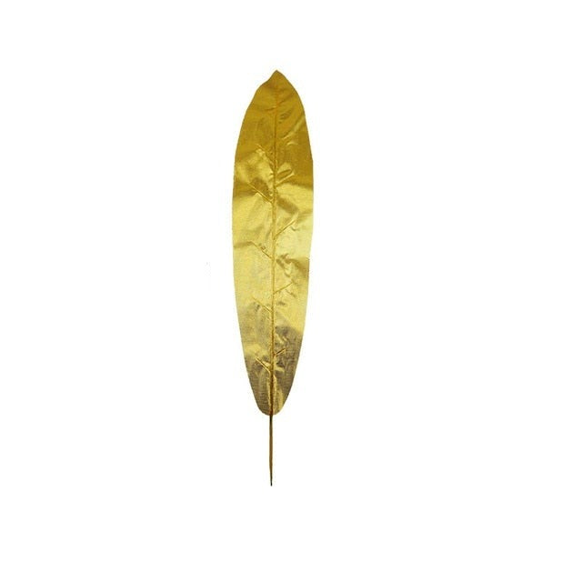 Artificial Gold Green Turtle Leaf Scattered Tail Leaf Fake Silk Plant For Wedding Birthday Party Home Decor Palm Leaves-Dollar Bargains Online Shopping Australia