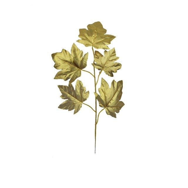 Artificial Gold Green Turtle Leaf Scattered Tail Leaf Fake Silk Plant For Wedding Birthday Party Home Decor Palm Leaves-Dollar Bargains Online Shopping Australia