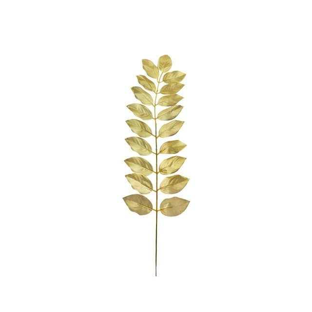 Artificial Gold Green Turtle Leaf Scattered Tail Leaf Fake Silk Plant For Wedding Birthday Party Home Decor Palm Leaves-Dollar Bargains Online Shopping Australia