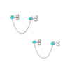 925 Sterling Silver Turquoise Series Stud Earrings For Women Bohemian Blue CZ Crystal Charm Pendant Ear Studs Party Jewelry-Dollar Bargains Online Shopping Australia