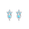 925 Sterling Silver Turquoise Series Stud Earrings For Women Bohemian Blue CZ Crystal Charm Pendant Ear Studs Party Jewelry-Dollar Bargains Online Shopping Australia