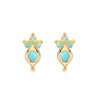 925 Sterling Silver Turquoise Series Stud Earrings For Women Bohemian Blue CZ Crystal Charm Pendant Ear Studs Party Jewelry-Dollar Bargains Online Shopping Australia