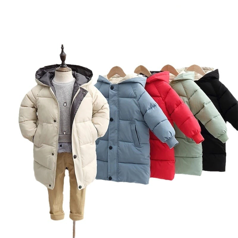 Down Coat Winter Teenage Baby Boys Girls Cotton-padded Parka &amp; Coats Thicken Warm Long Jackets Toddler Kids Outerwear-Dollar Bargains Online Shopping Australia