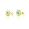 925 Sterling Silver Turquoise Series Stud Earrings For Women Bohemian Blue CZ Crystal Charm Pendant Ear Studs Party Jewelry-Dollar Bargains Online Shopping Australia