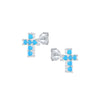 925 Sterling Silver Turquoise Series Stud Earrings For Women Bohemian Blue CZ Crystal Charm Pendant Ear Studs Party Jewelry-Dollar Bargains Online Shopping Australia