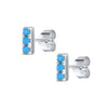 925 Sterling Silver Turquoise Series Stud Earrings For Women Bohemian Blue CZ Crystal Charm Pendant Ear Studs Party Jewelry-Dollar Bargains Online Shopping Australia