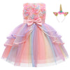 Kids Unicorn Dress for Girls Embroidery Flower Ball Gown Baby Girl Princess Dresses for Party Costumes Children Clothing-Dollar Bargains Online Shopping Australia