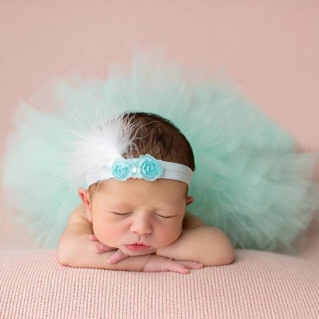 Fluffy Sunflower Tutu Set Baby Yellow Tutu Skirt with Headband Cake Smash Outfit Newborn Photo Props Infant Princess clothes-Dollar Bargains Online Shopping Australia