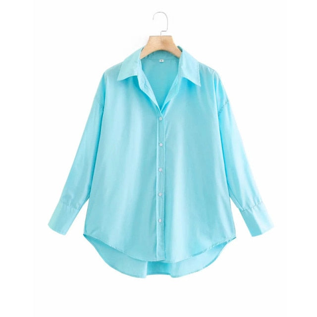 Top Woman Yellow Button Up Shirt Women Long Sleeve Spring Office Blouse Female Asymmetric Hem Chic Pink Shirt-Dollar Bargains Online Shopping Australia