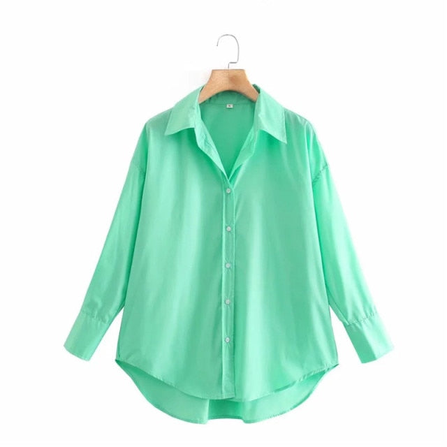 Top Woman Yellow Button Up Shirt Women Long Sleeve Spring Office Blouse Female Asymmetric Hem Chic Pink Shirt-Dollar Bargains Online Shopping Australia