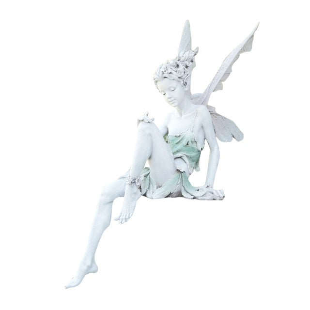 Tudor And Turek Resin Sitting Fairy Statue Garden Ornament Porch Sculpture Yard Craft Landscaping for Home Garden Decoration-Dollar Bargains Online Shopping Australia