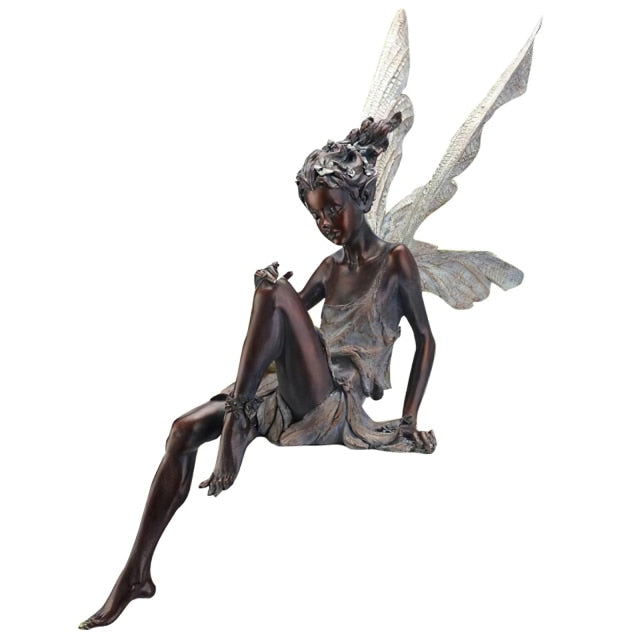 Tudor And Turek Resin Sitting Fairy Statue Garden Ornament Porch Sculpture Yard Craft Landscaping for Home Garden Decoration-Dollar Bargains Online Shopping Australia