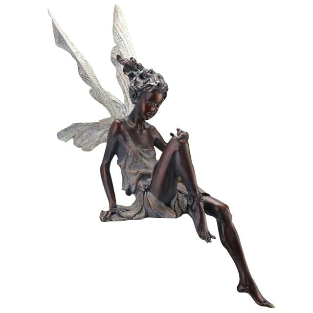 Tudor And Turek Resin Sitting Fairy Statue Garden Ornament Porch Sculpture Yard Craft Landscaping for Home Garden Decoration-Dollar Bargains Online Shopping Australia