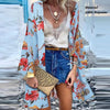 Women Cardigan Summer Open Front Bohemian Floral Printed Blouse Kimono Casual Loose Beach Tops Vintage Long Sleeve-Dollar Bargains Online Shopping Australia