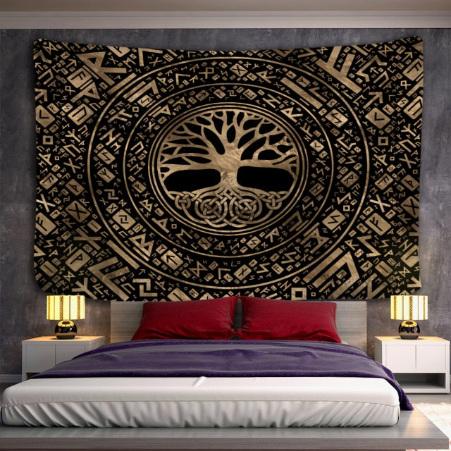 Tree of life Mushroom Forest Tapestry Wall Hanging Fairy Tale Castle Skeleton Bohemian Psychedelic Home Dormitory Dream Decor-Dollar Bargains Online Shopping Australia