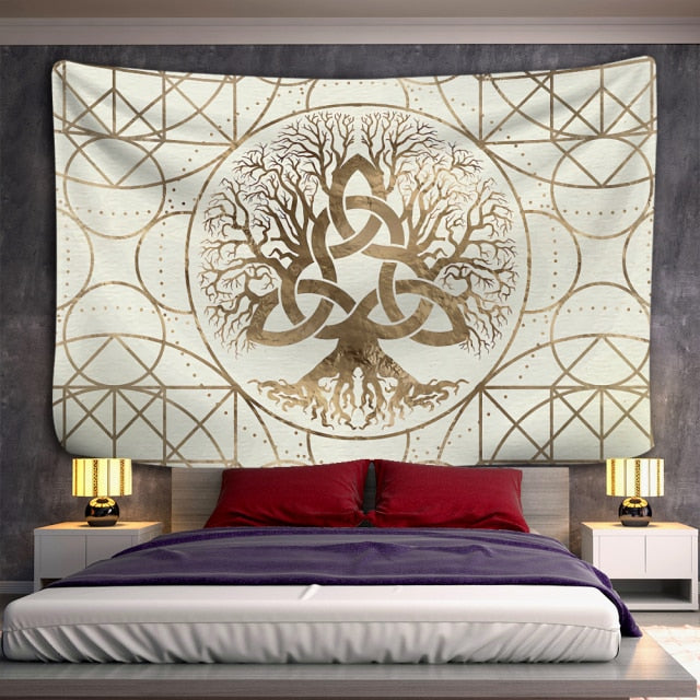 Tree of life Mushroom Forest Tapestry Wall Hanging Fairy Tale Castle Skeleton Bohemian Psychedelic Home Dormitory Dream Decor-Dollar Bargains Online Shopping Australia