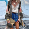 Women Cardigan Summer Open Front Bohemian Floral Printed Blouse Kimono Casual Loose Beach Tops Vintage Long Sleeve-Dollar Bargains Online Shopping Australia