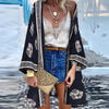 Women Cardigan Summer Open Front Bohemian Floral Printed Blouse Kimono Casual Loose Beach Tops Vintage Long Sleeve-Dollar Bargains Online Shopping Australia