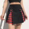 Gothic Lace Mini Pleated Skirt Women Punk Aesthetic High Waist A-Line Short Skirt 90s Vintage Harajuku Streetwear-Dollar Bargains Online Shopping Australia