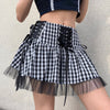 Gothic Lace Mini Pleated Skirt Women Punk Aesthetic High Waist A-Line Short Skirt 90s Vintage Harajuku Streetwear-Dollar Bargains Online Shopping Australia