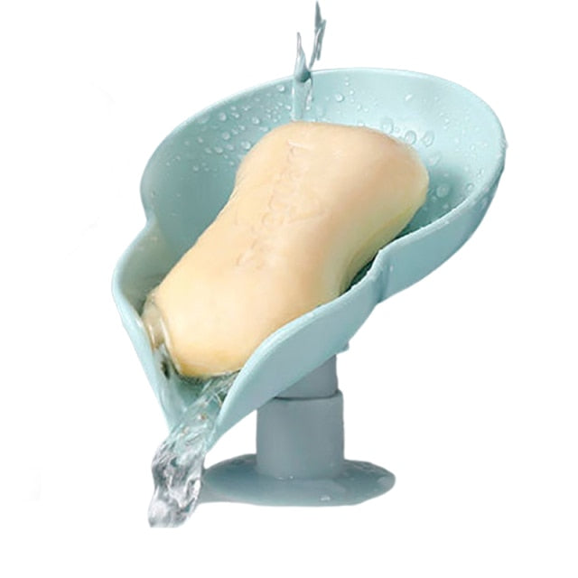 Leaf Shape Soap Dish Bathroom Soap Holder Drain Punch-Free Soap Box Bathroom Storage Tray Sponge Holder Kitchen Accessories-Dollar Bargains Online Shopping Australia