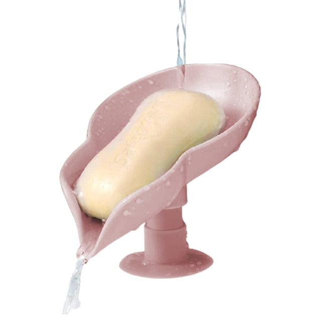 Leaf Shape Soap Dish Bathroom Soap Holder Drain Punch-Free Soap Box Bathroom Storage Tray Sponge Holder Kitchen Accessories-Dollar Bargains Online Shopping Australia