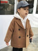 Winter Grid Jackets Boys Girls Woolen Double-breasted Baby Boy Trench Coat Lapel Autumn Kids Outerwear Coats Wool Coat Overcoat-Dollar Bargains Online Shopping Australia