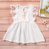 Baby Girl Cotton Linen Sleeveless Dress Fashion Lace-edged Casual Sundress Bow Dress Clothes-Dollar Bargains Online Shopping Australia