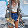 Women Cardigan Summer Open Front Bohemian Floral Printed Blouse Kimono Casual Loose Beach Tops Vintage Long Sleeve-Dollar Bargains Online Shopping Australia