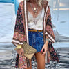 Women Cardigan Summer Open Front Bohemian Floral Printed Blouse Kimono Casual Loose Beach Tops Vintage Long Sleeve-Dollar Bargains Online Shopping Australia