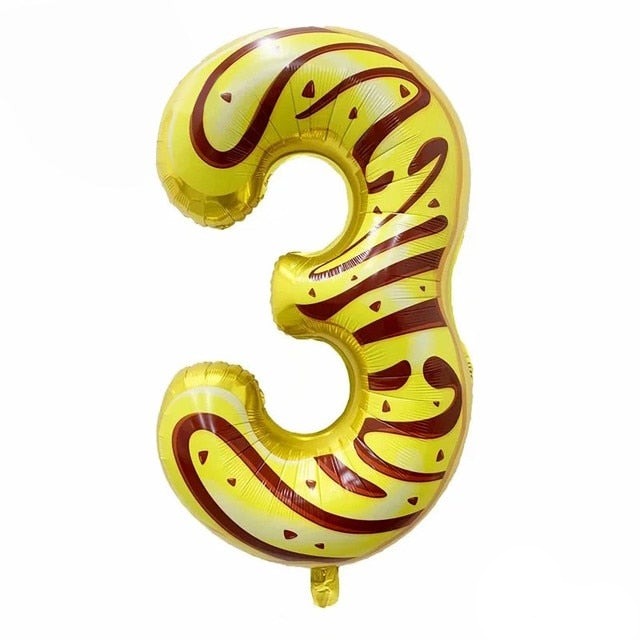 32Inch Donut Digital Foil Balloon Christmas Fruit Ice Cream Helium Balloon Birthday Party Decoration Kids Digital Balloon Showe-Dollar Bargains Online Shopping Australia