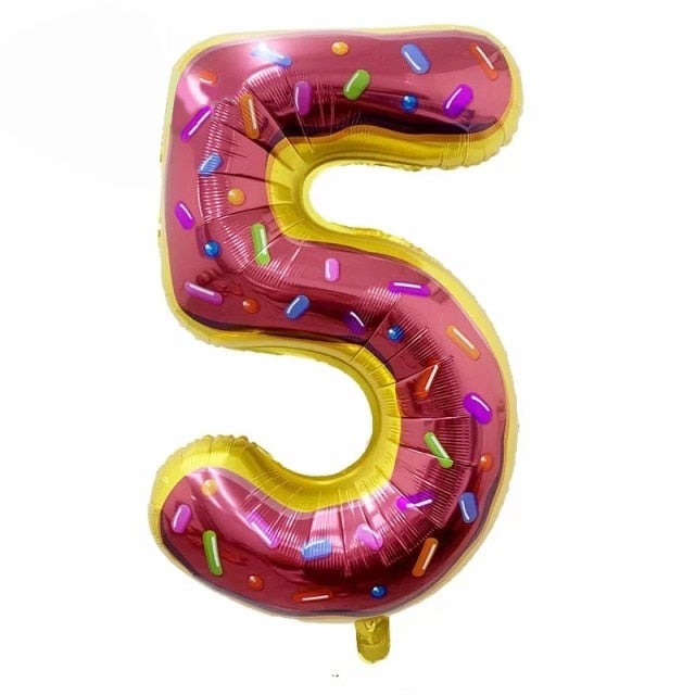 32Inch Donut Digital Foil Balloon Christmas Fruit Ice Cream Helium Balloon Birthday Party Decoration Kids Digital Balloon Showe-Dollar Bargains Online Shopping Australia