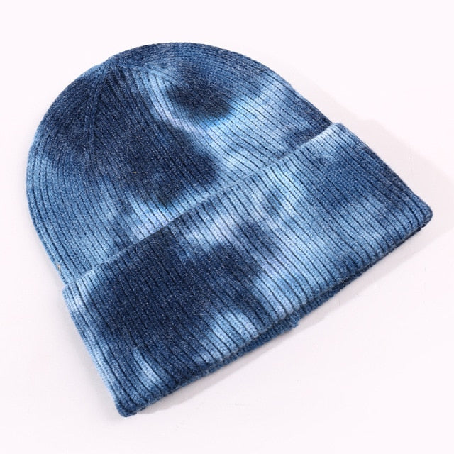 Personalized Tie dye Girl Rabbit fur Knitted Embroidery Custom Name Fashion Hat for Women Winter Warm wool Gorros Female Man-Dollar Bargains Online Shopping Australia