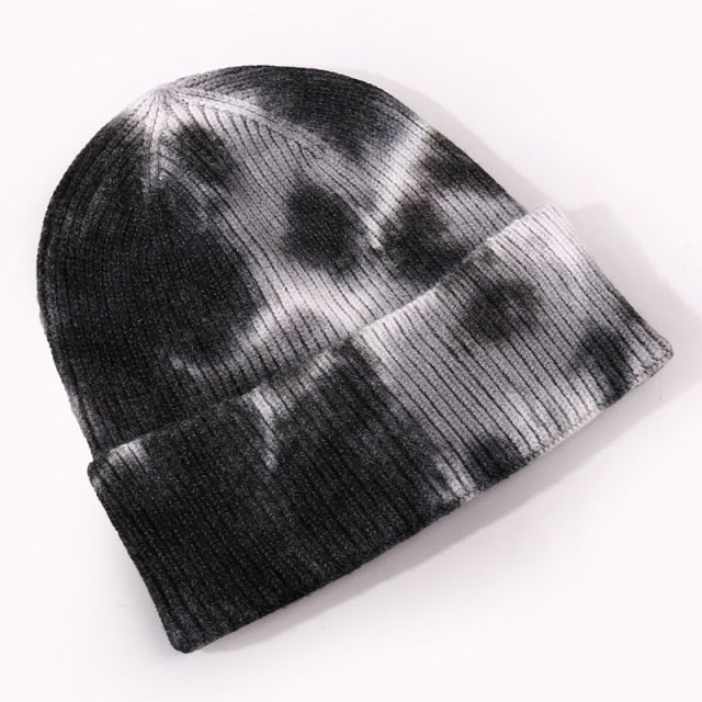 Personalized Tie dye Girl Rabbit fur Knitted Embroidery Custom Name Fashion Hat for Women Winter Warm wool Gorros Female Man-Dollar Bargains Online Shopping Australia