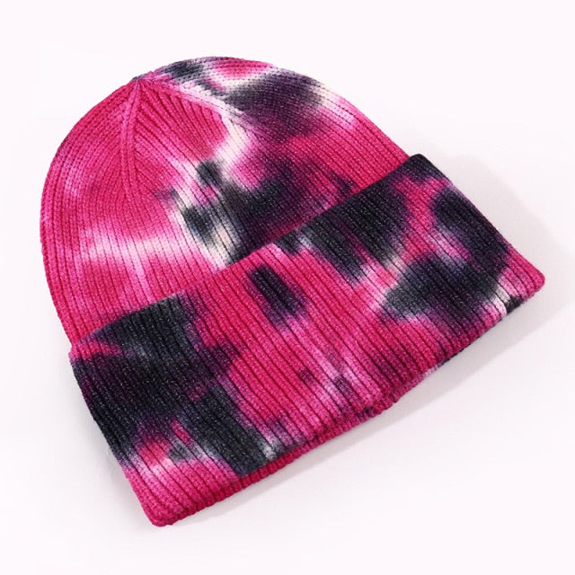 Personalized Tie dye Girl Rabbit fur Knitted Embroidery Custom Name Fashion Hat for Women Winter Warm wool Gorros Female Man-Dollar Bargains Online Shopping Australia