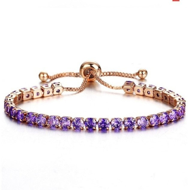 Fashion Charm CZ Tennis Bracelet for Women Crystal Zircon Jewelry Adjustable Gold Silver Color Box Chain Bracelets Gift-Dollar Bargains Online Shopping Australia