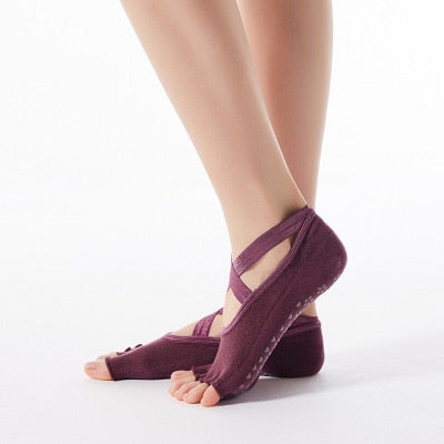 Bandage Yoga Socks Anti-Slip Quick-Dry Damping Pilates Ballet Socks Good Grip For Women Cotton Socks-Dollar Bargains Online Shopping Australia